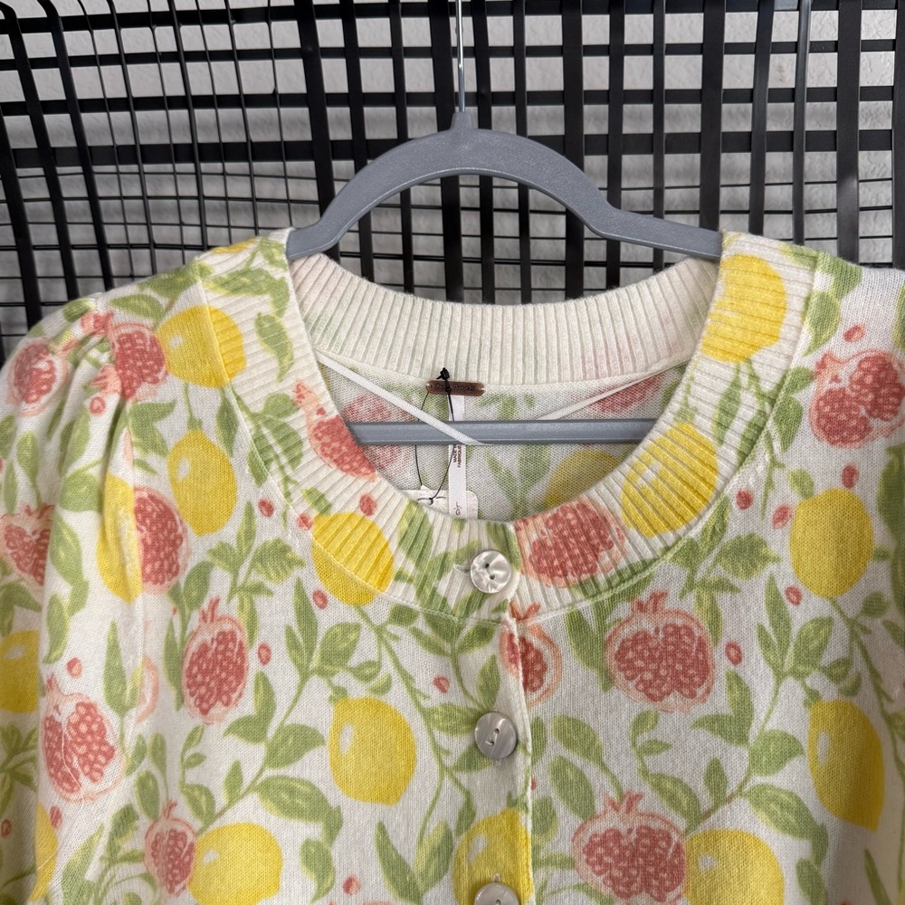 Free people isla printed cardigan lemon - Picture 4 of 8